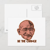 Ghandi sei die Veränderung Postkarte (Vorne/Hinten)