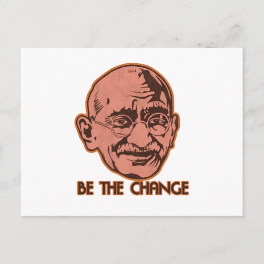 Ghandi sei die Veränderung Postkarte (Vorderseite)