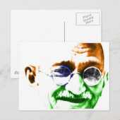 Ghandi über subtile indische Flagge Postkarte (Vorne/Hinten)