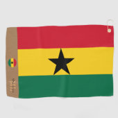 Ghanianische Fahne, Ghana mit Monogramm /Africa-Go Golfhandtuch (Horizontal)