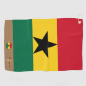 Ghanianische Fahne, Ghana mit Monogramm /Africa-Go Golfhandtuch (Horizontal)
