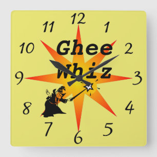Ghee Whiz Wall Clock Quadratische Wanduhr