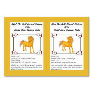 Ghel die Gold-Gehörnte Einhorn-Trading Card Tischnummer