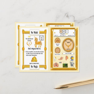 Ghel - Gold Horn Unicorn Game Card Postkarte