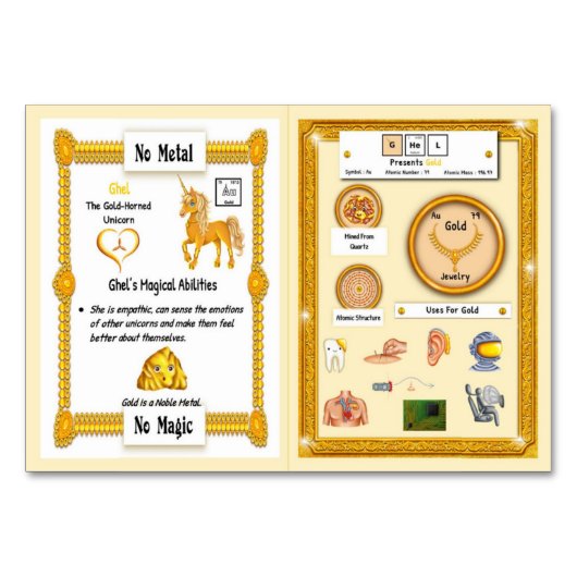 Ghel - Gold Horn Unicorn Trading Card Tischnummer (Vorderseite)