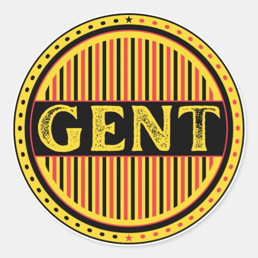 Ghent City Pride Emblem – Belgian Identity Runder Aufkleber (Vorderseite)