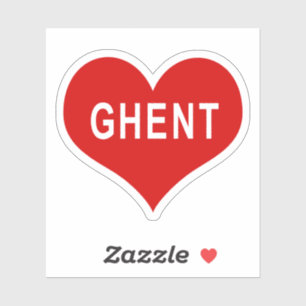 GHENT Red Liebe Heart Vinyl Sticker