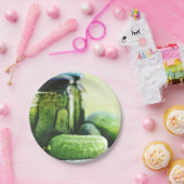 Gherkins Food Pickles Dill Cucumber Green Pappteller (Party)