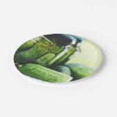 Gherkins Food Pickles Dill Cucumber Green Pappteller (Schrägansicht)