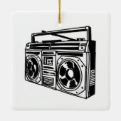 Ghetto Blaster 80er Jahre Angesagter Angesagter Ra Keramikornament (Rückseite)