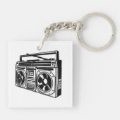 Ghetto Blaster 80er Jahre Angesagter Angesagter Ra Schlüsselanhänger (Rückseite)