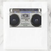 Ghetto Blaster Boombox Rechteckiger Aufkleber (Tasche)