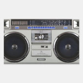 Ghetto Blaster Boombox Rechteckiger Aufkleber (Vorderseite)