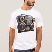 Ghetto Blaster Gold 80er Jahre Old School Rap Ange T-Shirt (Vorderseite)