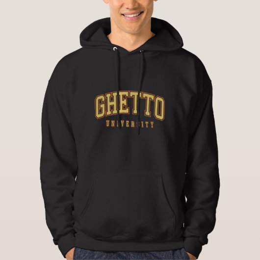 Ghetto University Black Hoodie (Vorderseite)