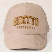 Ghetto University Tan Hat Truckerkappe (Vorderseite)