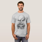 Ghettoblaster Brain Explosion Illustration T-Shirt (Vorne ganz)