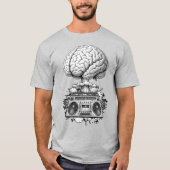 Ghettoblaster Brain Explosion Illustration  T-Shirt (Vorderseite)