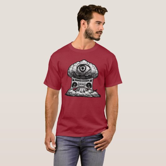 Ghettoblaster Third Eye Explosion Illustration T-Shirt (Vorne ganz)