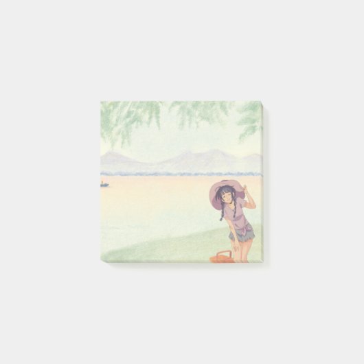 Ghibli-Inspirierter Stil 4 Haftnotizen Post-it Klebezettel (Vorderseite)