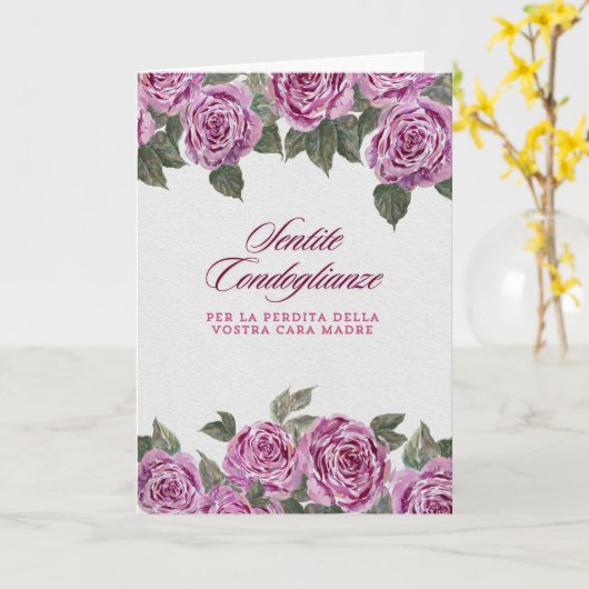 Ghirlanda di Anemoni Simpatia Beileid Italienisch Karte (Gelbe Blume)