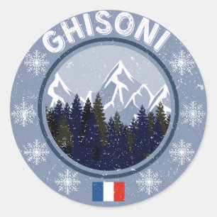 Ghisoni Skistation Runder Aufkleber