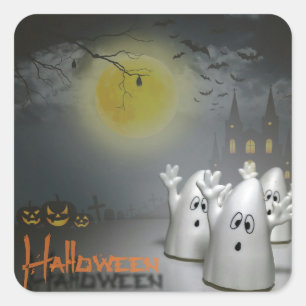 Ghoerig Halloween Quadratischer Aufkleber