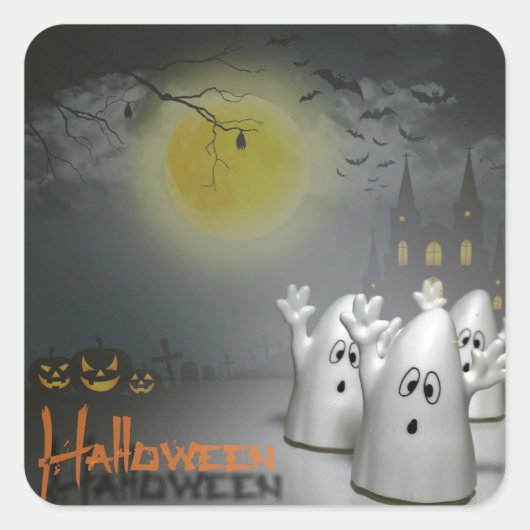 Ghoerig Halloween Quadratischer Aufkleber (Vorderseite)