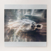 Ghoful Alien women black and white eerie goth Puzzle (Horizontal)