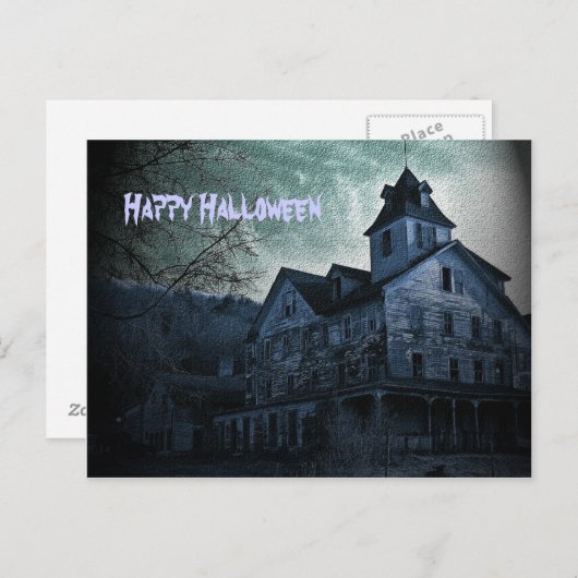 Ghoful Anwesen Halloween Postcard Postkarte (Vorne/Hinten)