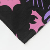 Ghoful Bats & Eerie Faces Halloween Black Fleecedecke (Ecke)