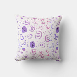 Ghoful Bats & Eerie Faces Halloween Dekoration Kissen