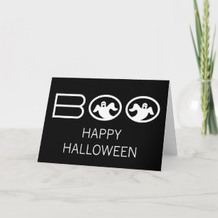 Ghoful Boo Halloween Card, Schwarz und Weiß Karte