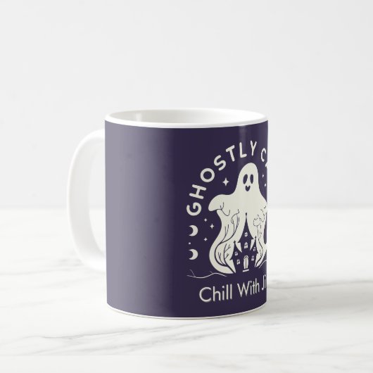 Ghoful Calm Anpassbare Halloween Kaffeetasse (Vorderseite Links)