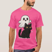 Ghoful Cat Vibes - Spooky Niedlicher T - Shirt (Vorderseite)