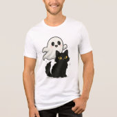 Ghoful Cat Vibes - Spooky Niedlicher T - Shirt (Vorderseite)