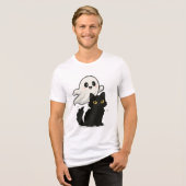 Ghoful Cat Vibes - Spooky Niedlicher T - Shirt (Vorderseite voll)