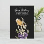 Ghoful Champagne Halloween Party Einladung (Stehend Vorderseite)