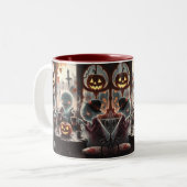 Ghoful Coffee Break Halloween Zweifarbige Tasse (Vorderseite Links)