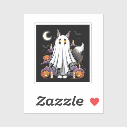 Ghoful Coon - Fluffy Maine Coon Halloween Aufkleber (Blatt)