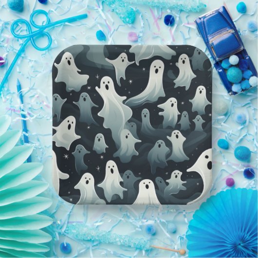 Ghoful Creepy Snacks Halloween Square Pappteller (Party)