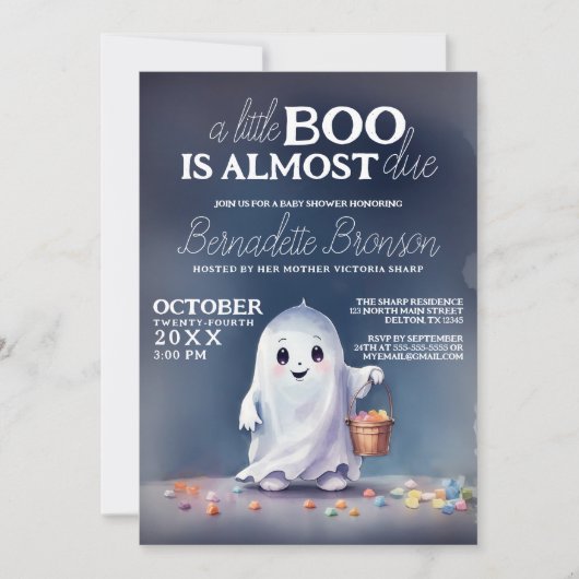 Ghoful Delight Boo ist Due Baby Dusche Einladung (Vorderseite)