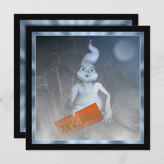 Ghoful Einladung Halloween-Party (Vorne/Hinten)