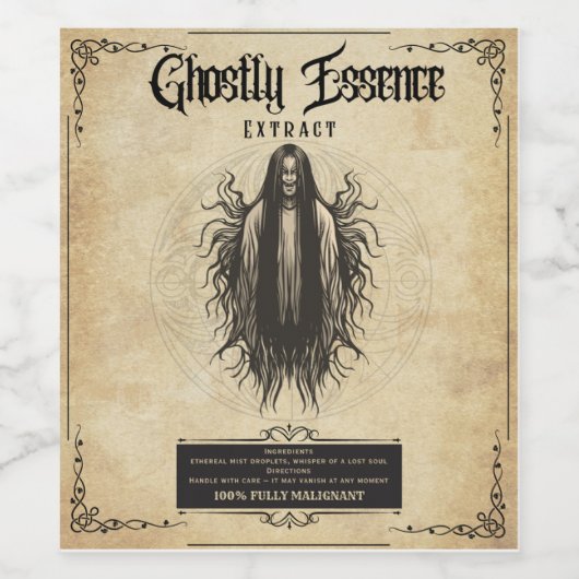 Ghoful Essence: Das Halloween-Dekor mit Weinetikett (Einzelnes Label)