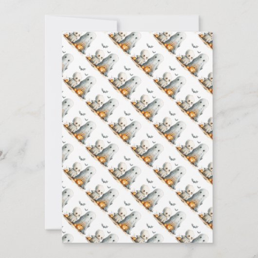 Ghoful Giggles - Niedliches Halloween-Party Einlad Einladung (Rückseite)