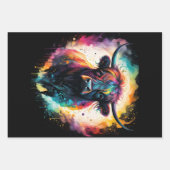 Ghoful Grace: Spektralholographische Hochlandkuh, Geschenkpapier Set (Vorderseite)