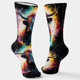 Ghoful Grace: Spektralholographische Hochlandkuh, Socken