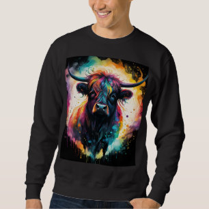 Ghoful Grace: Spektralholographische Hochlandkuh, Sweatshirt
