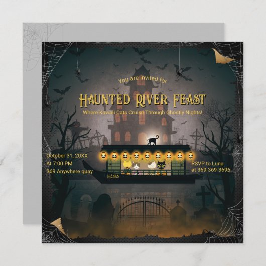 Ghoful Graveyard Cruise Einladung (Vorne/Hinten)