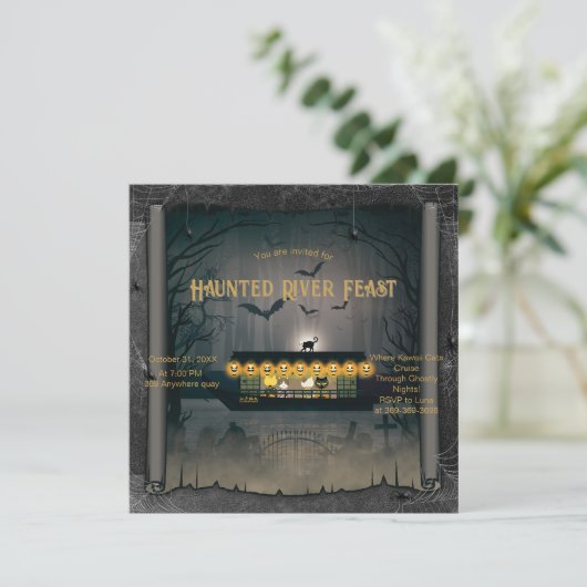 Ghoful Graveyard Cruise Einladung (Stehend Vorderseite)